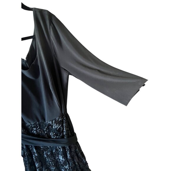 Alex Evenings Blk Dress 3/4 Sleeves Sequins Lace patassimenterie Women's Size 18 - Picture 8 of 16